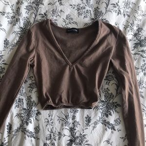 Prettylittlething cropped long sleeve